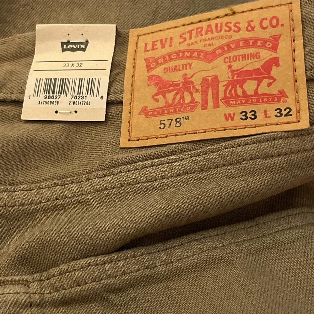 Levi's 578 Men's Baggy Denim Jeans Size 33x32 Khaki Tan Skater Grunge Hip Hop